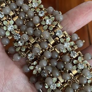 J Crew gold beaded enamel bracelet